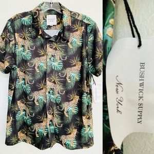 BUSHWICK SUPPLY New York LEOPARD Print SHIRT NWT M